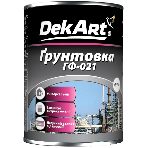 Купить, грунтовку, грунтовка ГФ-021, по металлу, и дереву, антикоррозийная, DekArt, красно-коричневый цвет, Киев, Украина