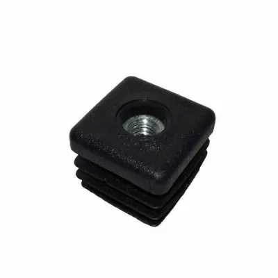 Zaślepka do rury profilowej 30x30 mm płaska czarna z gwintem M8