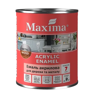 Емаль акрилова для дерева та металу Maxima