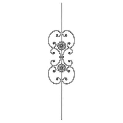 Wrought iron rack 950x240mm Square 12 decor, 11x7 decor